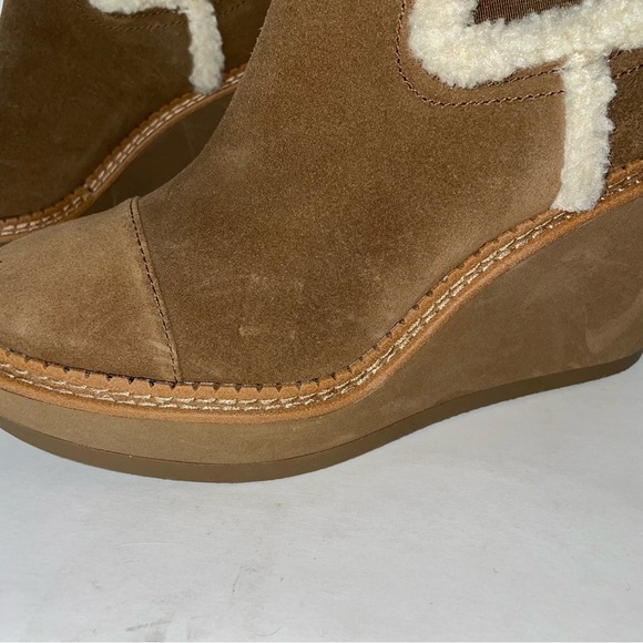 Sam Edelman Women's Reagan Wedge Booties Toffee Suede 7 M - Picture 10 of 11